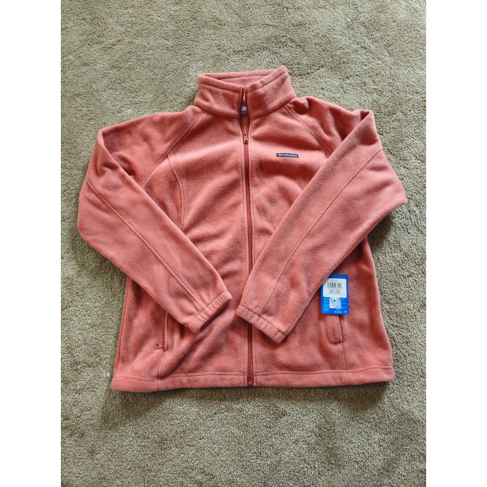 Columbia Sawyer Rapids 2.0 Fleece Jacket Womens XXL Coral Pink NWT Full Zip Cozy